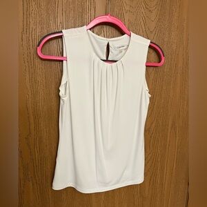 Women's Calvin Klein 2P Sleeveless White Dress Shirt